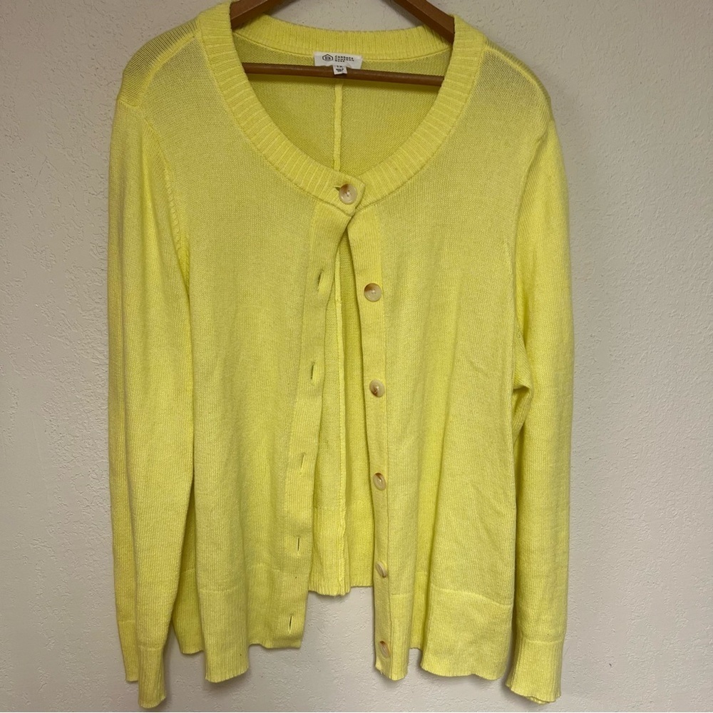 Candace Cameron Bure Lemon Button-Up Cardigan